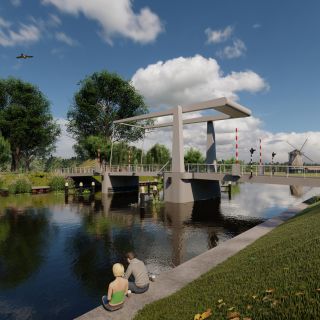 3D render Hollandse brug